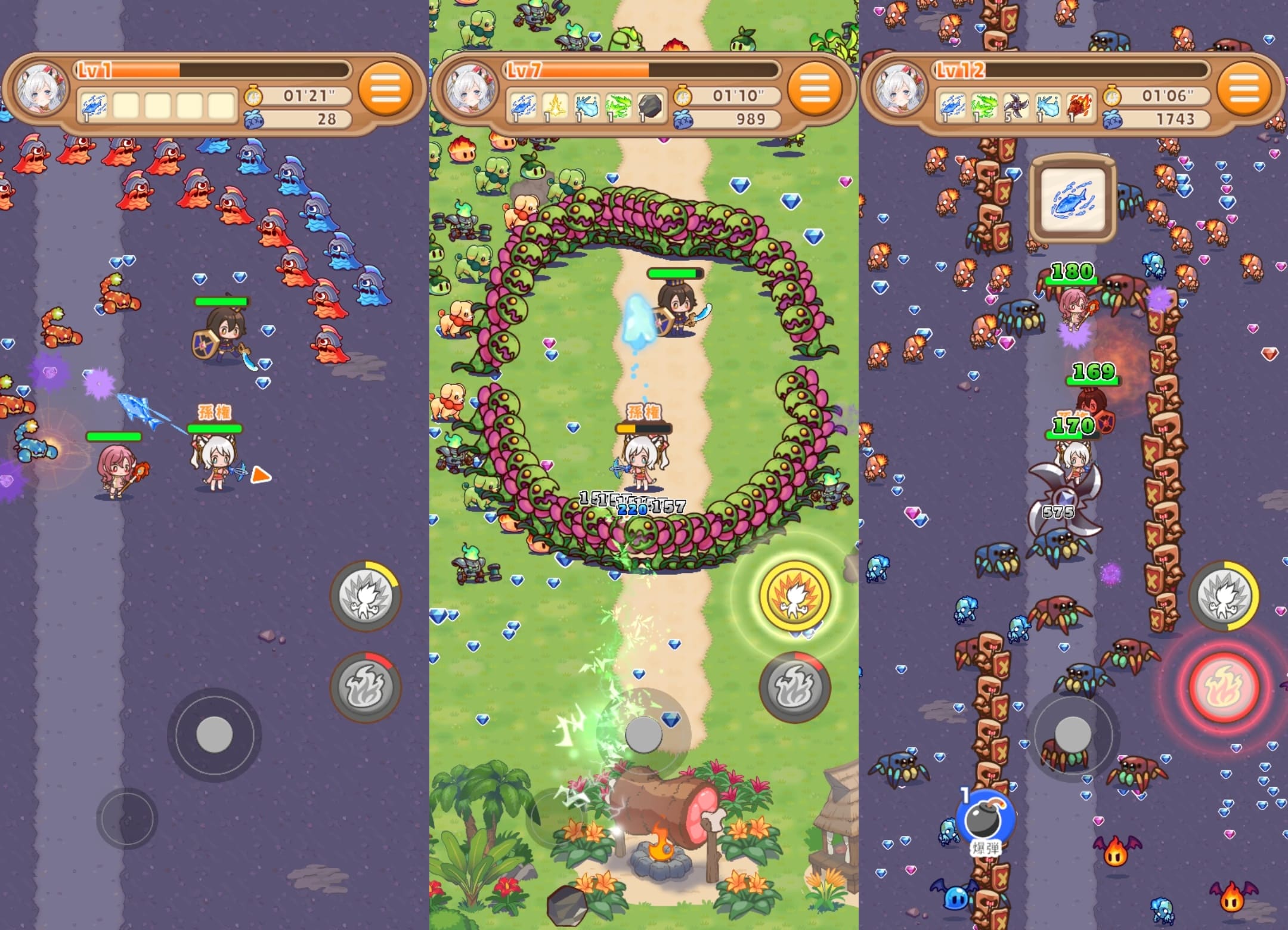 ちゃんごくしサバイバーズのプレイ画面