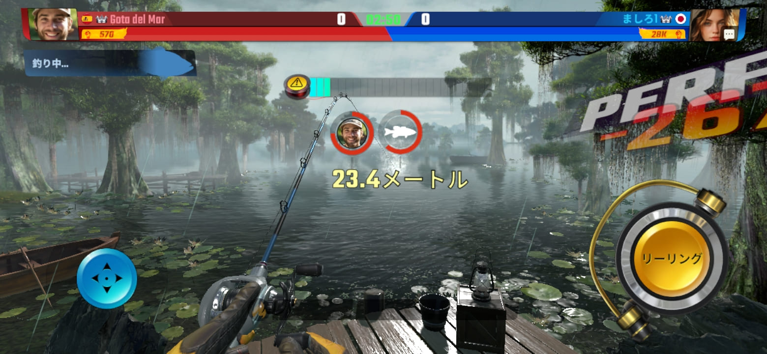 釣りの達人のプレイ画面